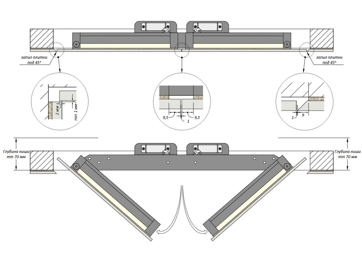 Люк двустворчатый Shagma 120х120 ревизионный под плитку ЛС1200x1200Д 5 Люк двустворчатый Shagma 120х120 ревизионный под плитку ЛС1200x1200Д — изображение 5