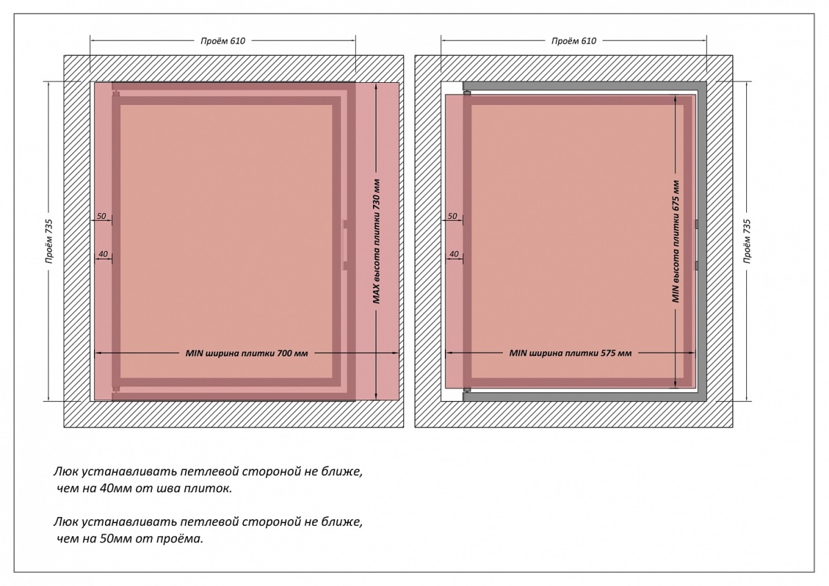 Люк одностворчатый Shagma 60х70 ревизионный под плитку ЛС600x700В 7 Люк одностворчатый Shagma 60х70 ревизионный под плитку ЛС600x700В — изображение 7